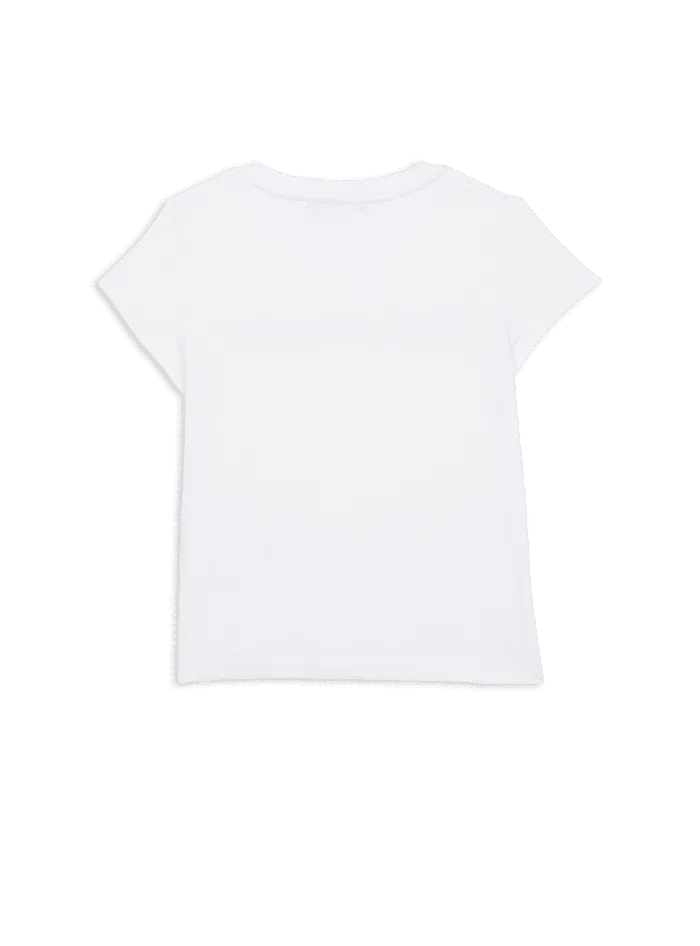 Balmain Kids Rhinestoned TShirt White