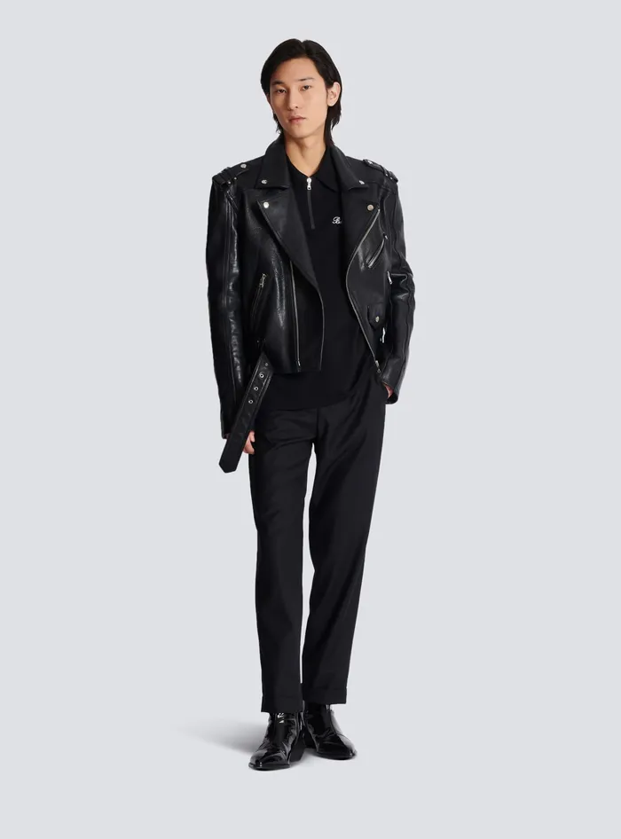 Balmain Shirts And Polos Men Shortsleeved Polo Shirt With Embroidery Black