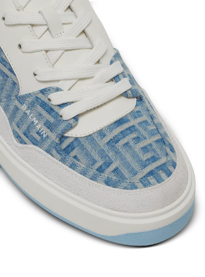 Balmain Sneakers Men BCourt Flip Sneakers In Monogrammed Denim Navy