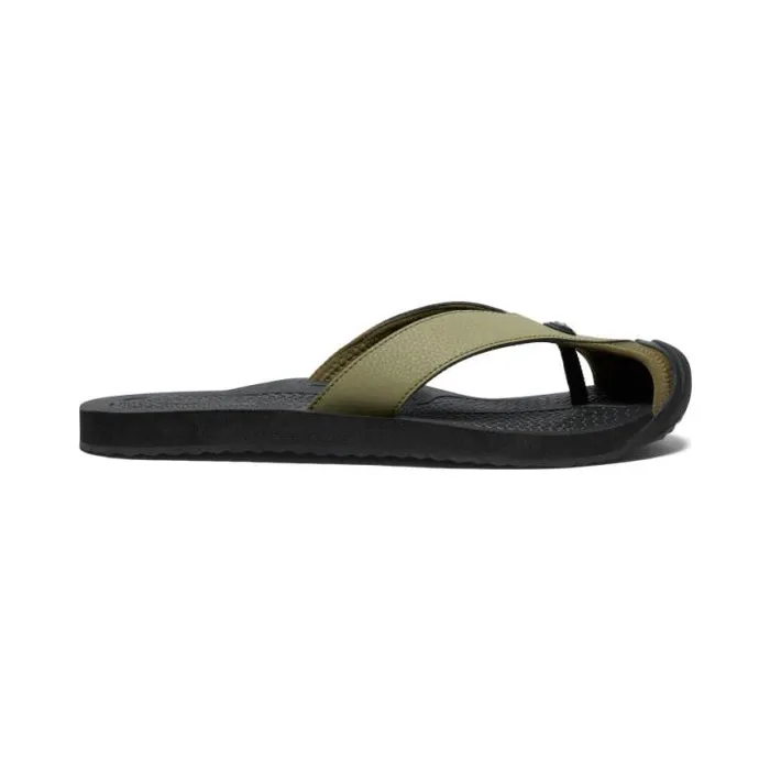 Barbados Martini OliveBlack Leather FlipFlop Men KEEN SlipOns