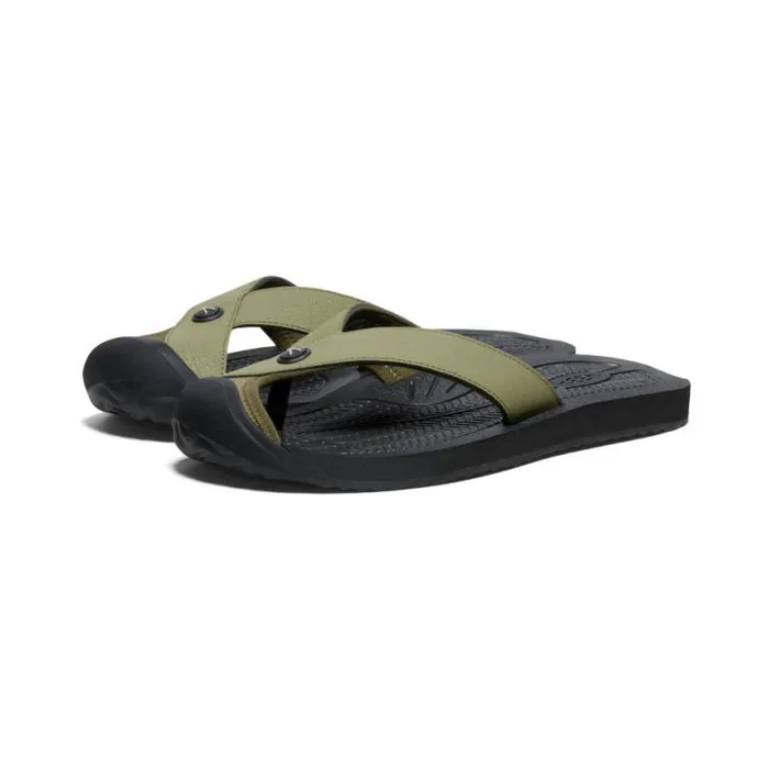 Barbados Martini OliveBlack Leather FlipFlop Men KEEN SlipOns Barbados Martini OliveBlack Leather FlipFlop Men KEEN SlipOns