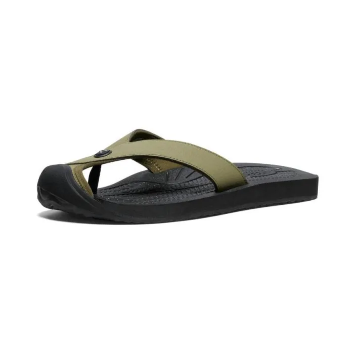 Barbados Martini OliveBlack Leather FlipFlop Men KEEN SlipOns Barbados Martini OliveBlack Leather FlipFlop Men KEEN SlipOns