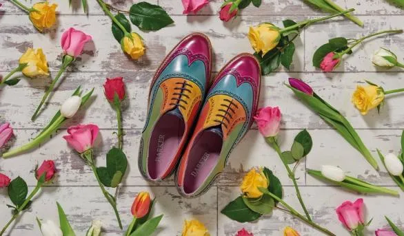 Barker Shoes Fearne 8211 Red Hand Painted Womens Brogue Shoe Red Hand Painted Womens Brogue Shoe Womens