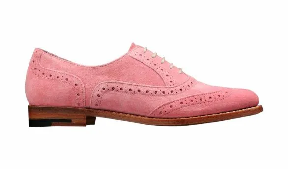 Barker Shoes Freya 8211 Pink Suede Women Brogue Shoe Pink Suede Women Brogue Shoe Womens