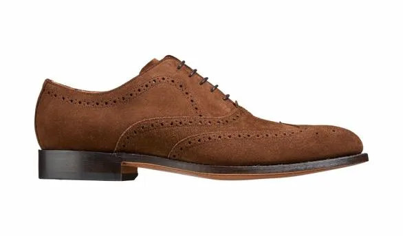 Barker Shoes Hampstead 8211 Castagnia Suede Oxford Brogue Shoe Castagnia Suede Oxford Brogue Shoe Mens