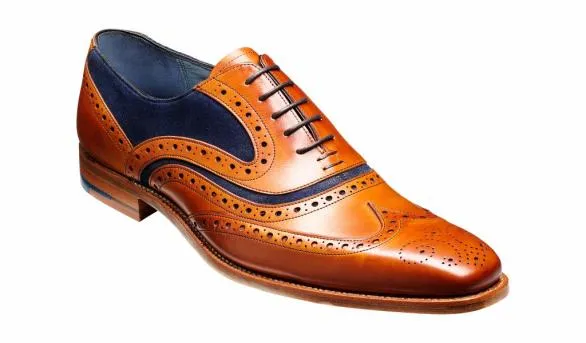 Barker Shoes McClean 8211 Cedar Calf Blue Suede Cedar Calf Blue Suede Mens