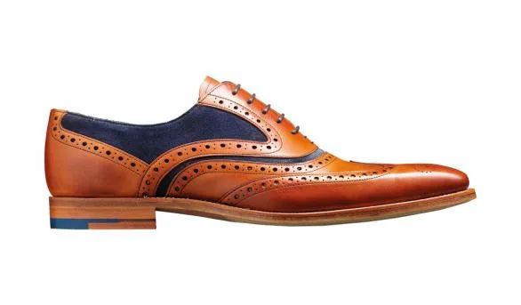Barker Shoes McClean 8211 Cedar Calf Blue Suede Cedar Calf Blue Suede Mens