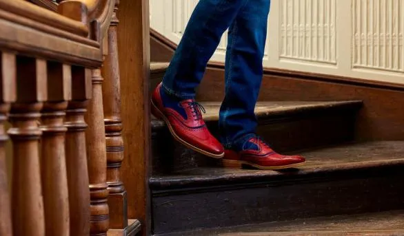 Barker Shoes McClean 8211 Cedar Calf Blue Suede Cedar Calf Blue Suede Mens