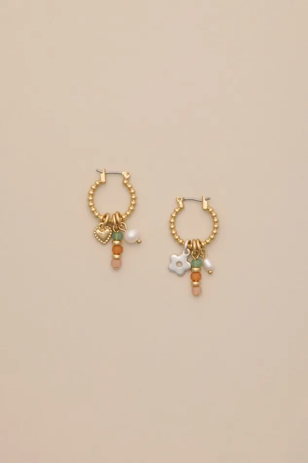 Beaded Charm Hoops Gold Women Lucky Brand Jewelry