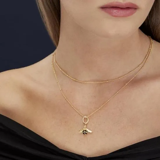 Beaded Necklace 18ct Gold On Sterling Silver Women Aspinal Of London Necklaces