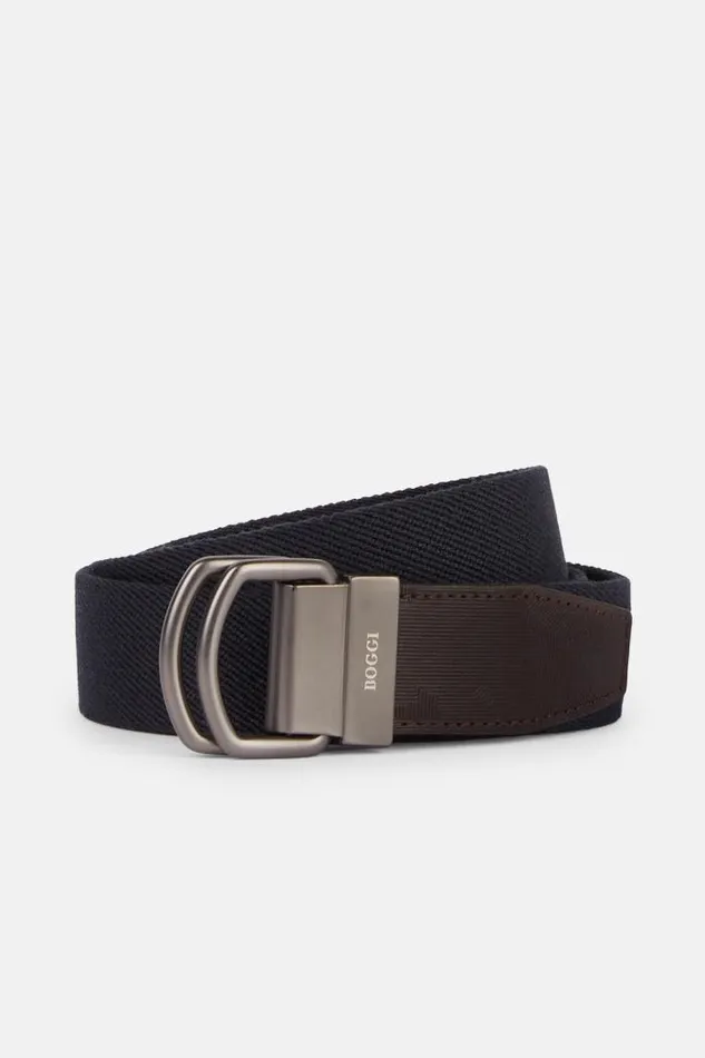 Belts Men Boggi Milano Casual Cotton Belt Navy Blue