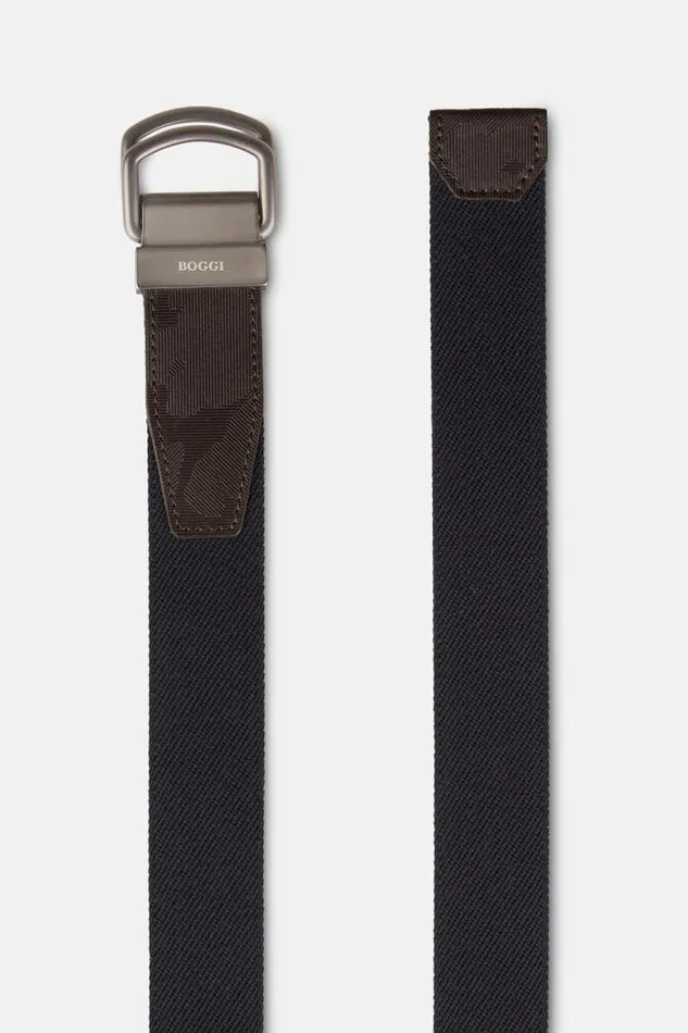 Belts Men Boggi Milano Casual Cotton Belt Navy Blue Belts Men Boggi Milano Casual Cotton Belt Navy Blue