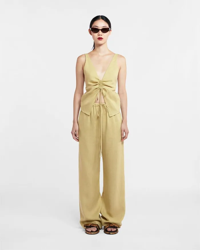 Berdine Oat Linen Women Nanushka Tops Berdine Oat Linen Women Nanushka Tops