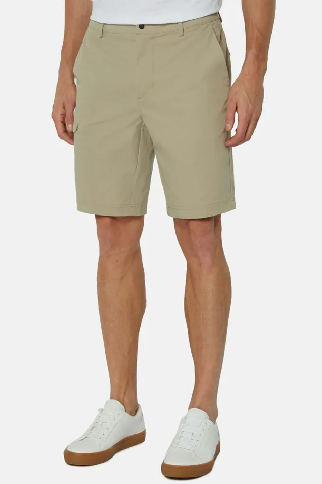 Bermuda Men Boggi Milano Cargo Bermuda Shorts In Technical Fabric Beige