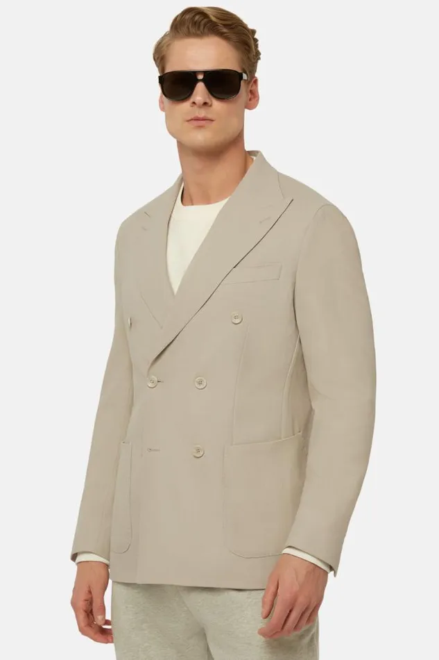 Blazers Men Boggi Milano Beige Pure Wool Crepe DoubleBreasted Jacket Beige Blazers Men Boggi Milano Beige Pure Wool Crepe DoubleBreasted Jacket Beige