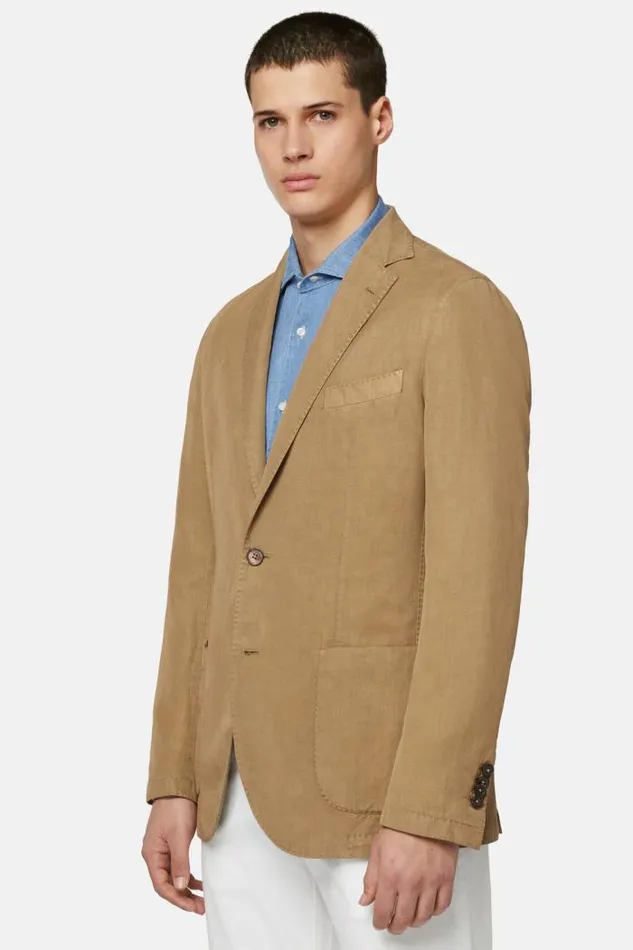 Blazers Men Boggi Milano Dove Grey TencelLinenCotton Jacket Taupe Blazers Men Boggi Milano Dove Grey TencelLinenCotton Jacket Taupe