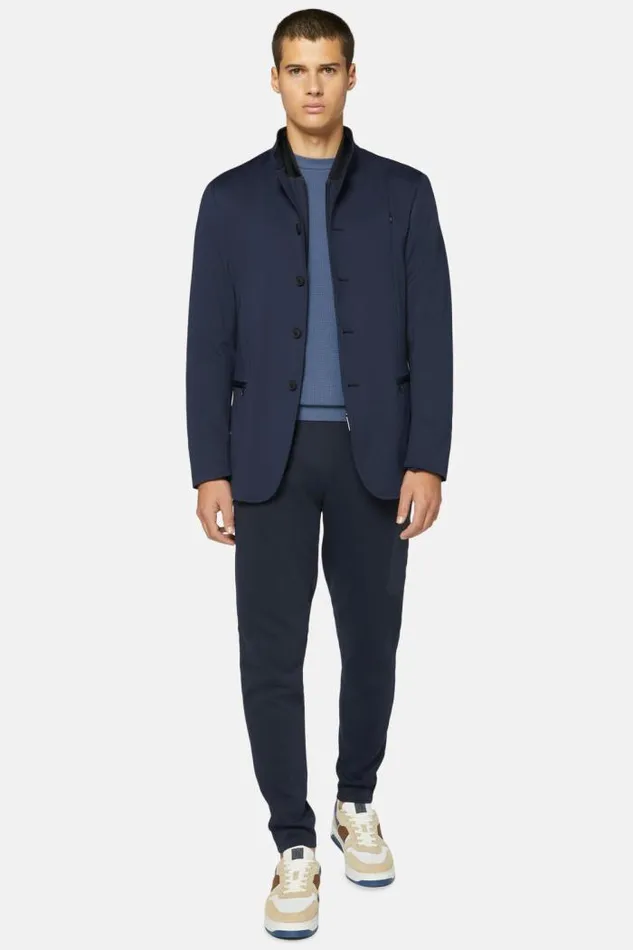 Blazers Men Boggi Milano Navy B Tech Recycled Fabric Bicycle Jacket Navy Blue