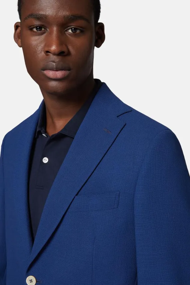 Blazers Men Boggi Milano Royal Blue Wool Crepe Jacket Royal Blue Blazers Men Boggi Milano Royal Blue Wool Crepe Jacket Royal Blue
