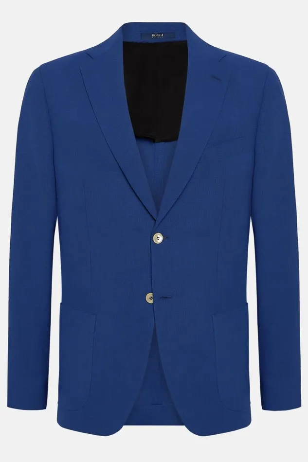 Blazers Men Boggi Milano Royal Blue Wool Crepe Jacket Royal Blue Blazers Men Boggi Milano Royal Blue Wool Crepe Jacket Royal Blue