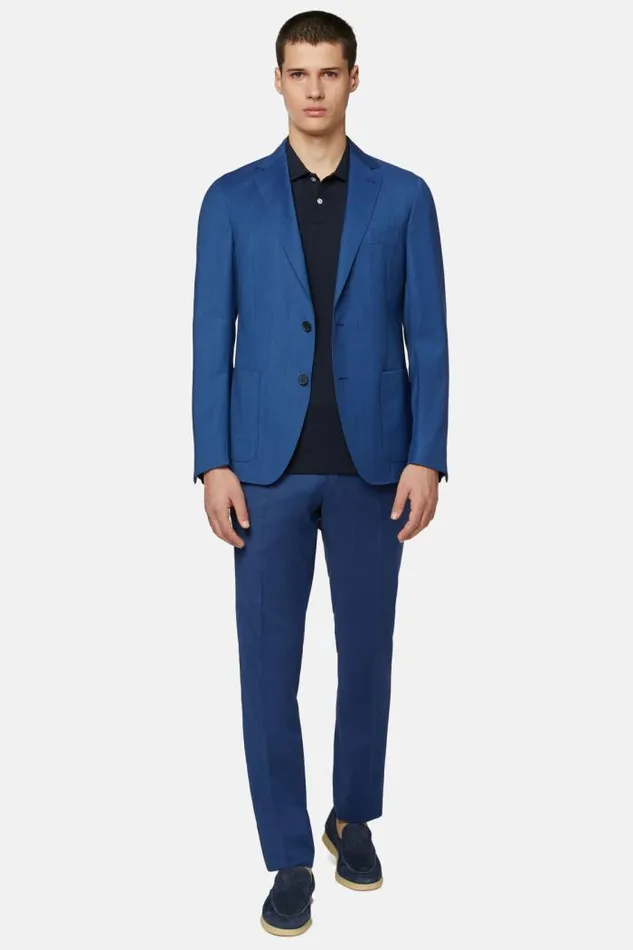 Blazers Men Boggi Milano Royal Jacket In B Aria Wool Royal Blue