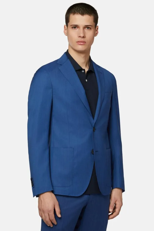 Blazers Men Boggi Milano Royal Jacket In B Aria Wool Royal Blue Blazers Men Boggi Milano Royal Jacket In B Aria Wool Royal Blue