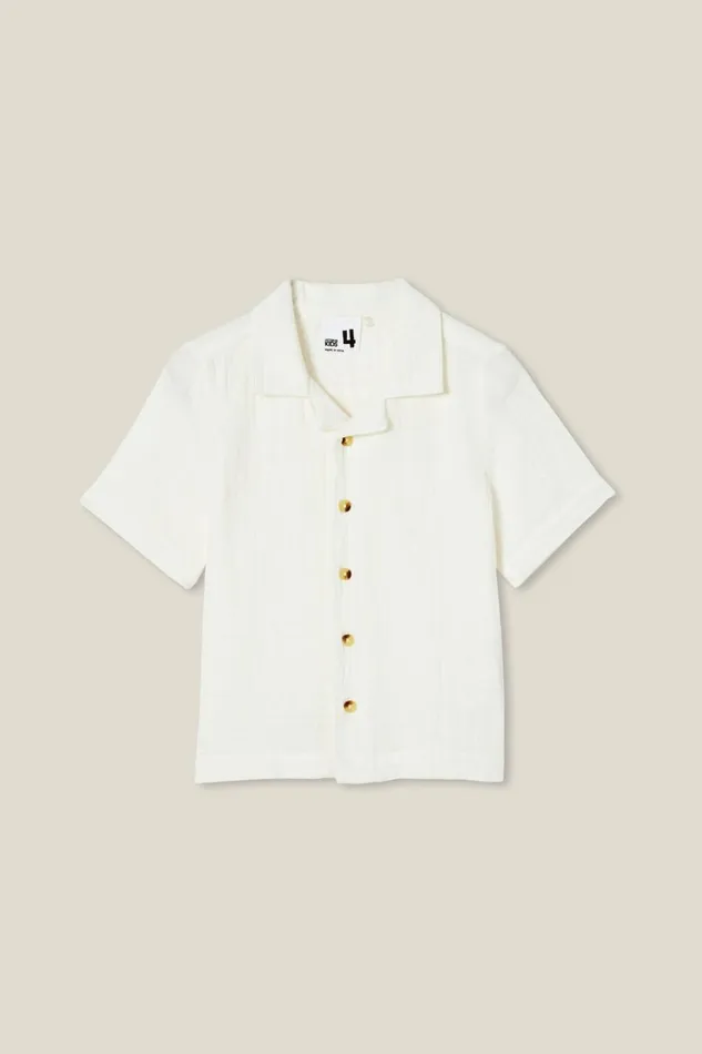 Boys Shirts Cotton On Cabana Short Sleeve Shirt Vanillacheesecloth