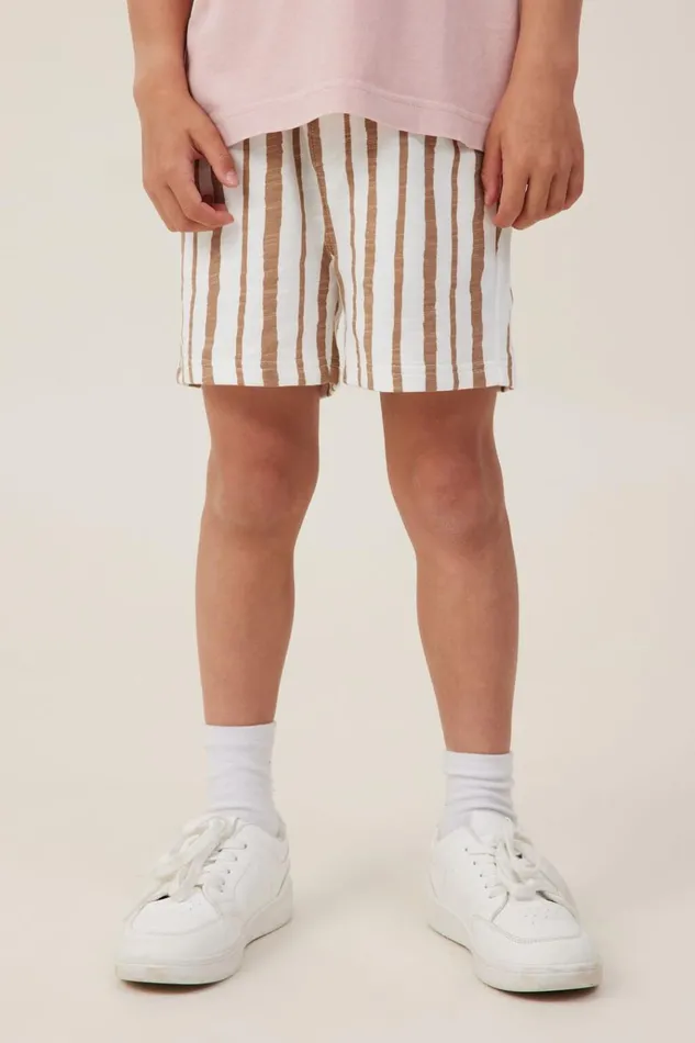 Boys Shorts Cotton On Henry Slouch Short Vanillataupy Brown Stripe