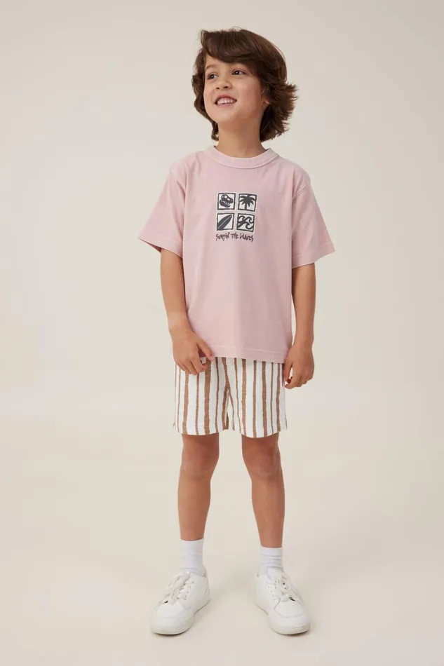 Boys Shorts Cotton On Henry Slouch Short Vanillataupy Brown Stripe Boys Shorts Cotton On Henry Slouch Short Vanillataupy Brown Stripe