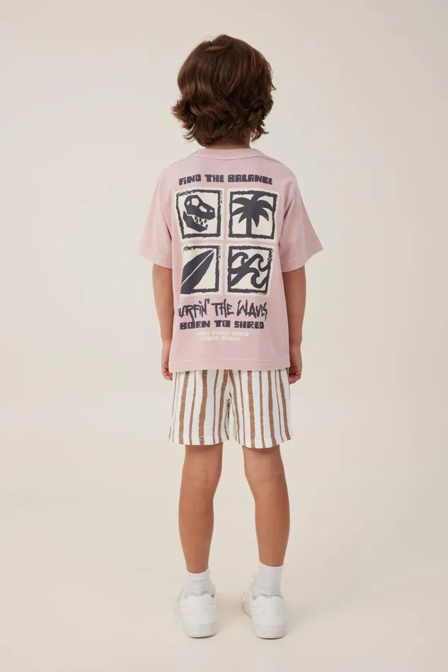 Boys Shorts Cotton On Henry Slouch Short Vanillataupy Brown Stripe Boys Shorts Cotton On Henry Slouch Short Vanillataupy Brown Stripe