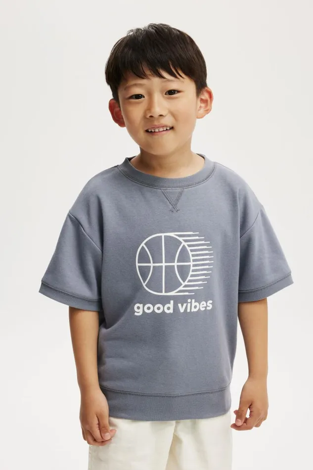 Boys Sweatshirts and Sweatpants Cotton On Sandy Short Sleeve Sports Crew Steelgood Vibes