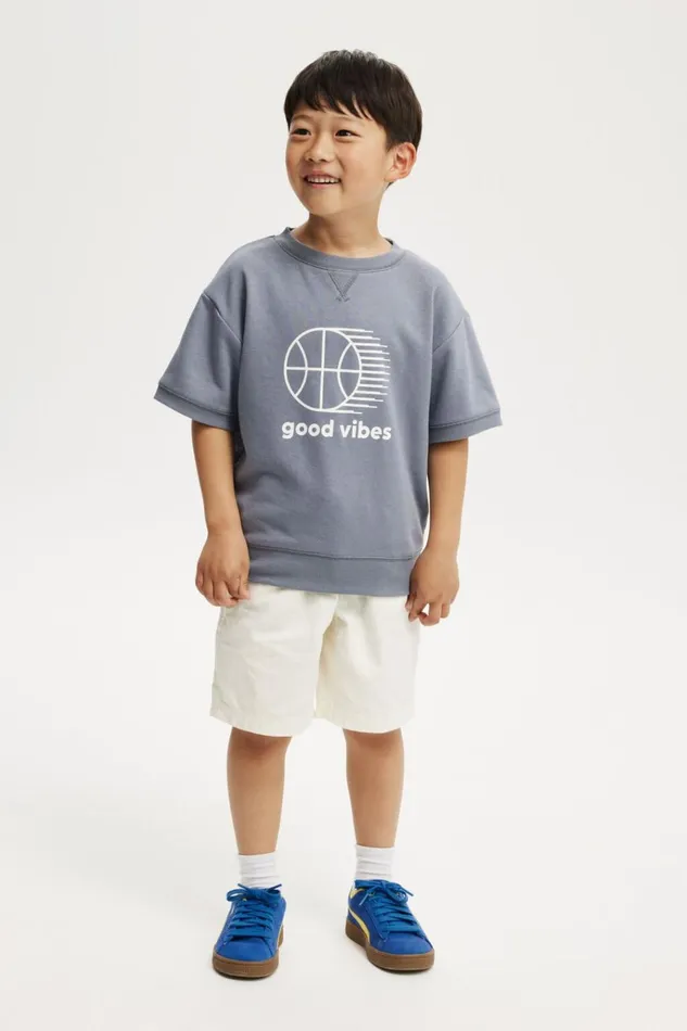 Boys Sweatshirts and Sweatpants Cotton On Sandy Short Sleeve Sports Crew Steelgood Vibes