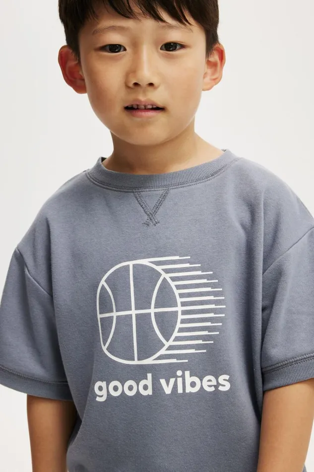 Boys Sweatshirts and Sweatpants Cotton On Sandy Short Sleeve Sports Crew Steelgood Vibes