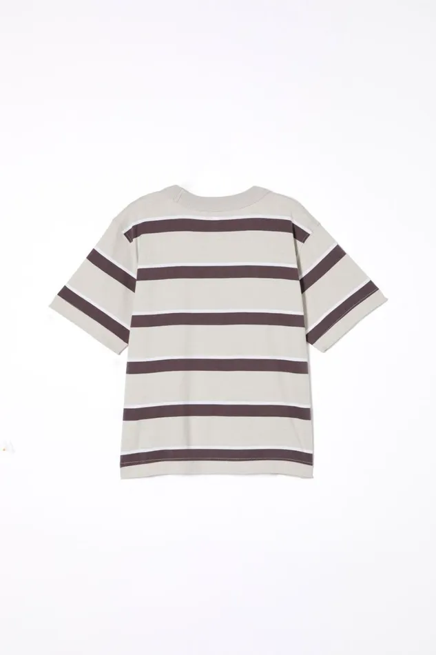 Boys Tops and TShirts Cotton On The Essential Short Sleeve Tee Winter Greyrabbit Greywhite Stripe Boys Tops and TShirts Cotton On The Essential Short Sleeve Tee Winter Greyrabbit Greywhite Stripe