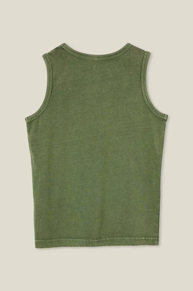 Boys Tops and TShirts Cotton On The Essential Tank Swag Green Wash