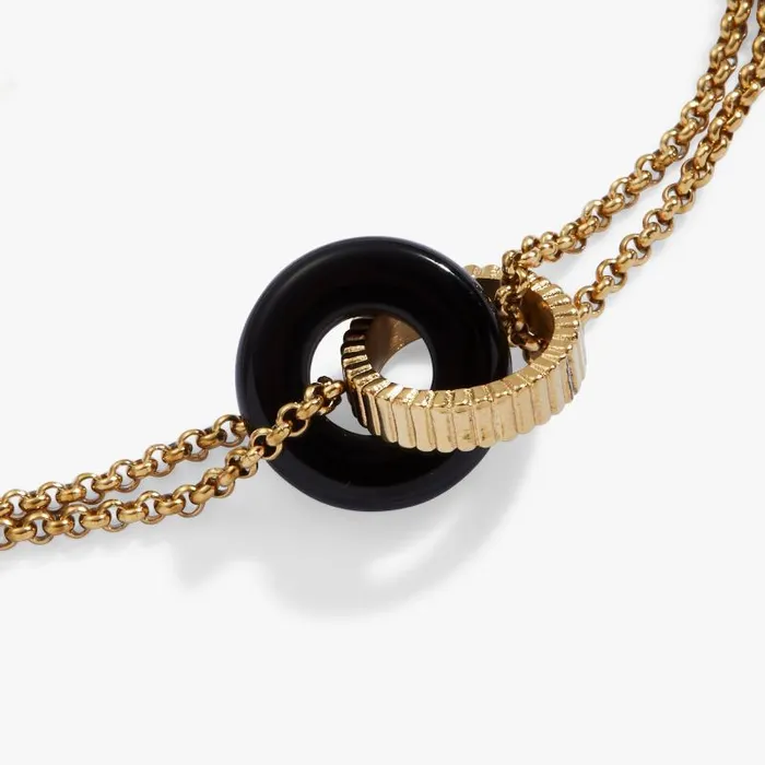 Bracelets Women Alex And Ani Black Onyx Textured Bracelet Stainless Steel Silver