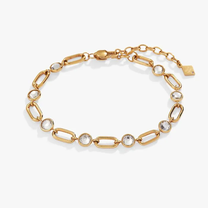 Bracelets Women Alex And Ani Crystal And Paperclip Adjustable Chain Bracelet Stainless Steel Gold