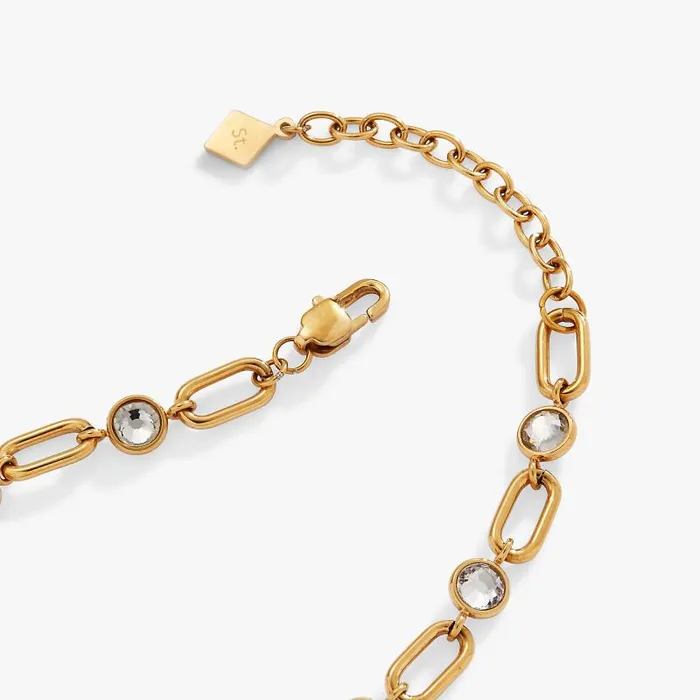Bracelets Women Alex And Ani Crystal And Paperclip Adjustable Chain Bracelet Stainless Steel Gold