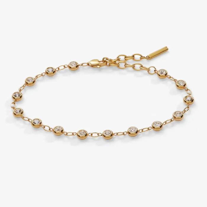 Bracelets Women Alex And Ani Crystal Pebble Chain Bracelet Stainless Steel Gold