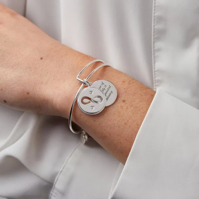 Bracelets Women Alex And Ani Hidden Message Infinity Affirmation Bangle Silver