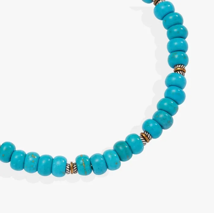 Bracelets Women Alex And Ani Untamed Turquoise Beaded Bangle Two Tone