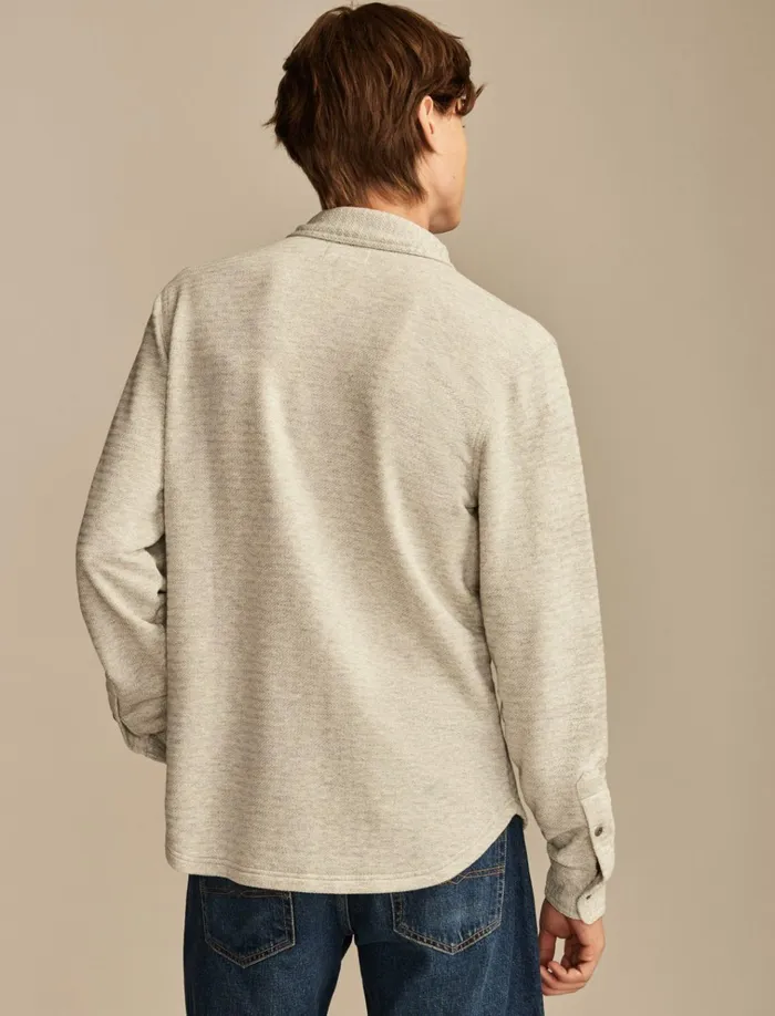 Brushed Long Sleeve Knit Shirting Heather Grey Men Lucky Brand Shirts and Tops