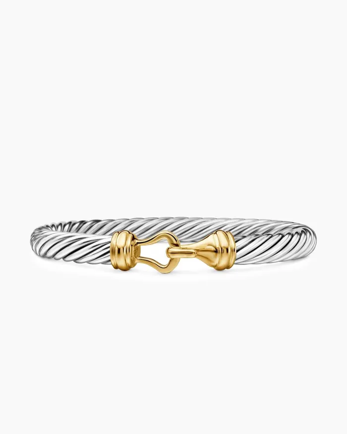 Buckle Classic Cable Bracelet In Sterling Silver With 14K Yellow Gold 7mm Women David Yurman Bangle Buckle Classic Cable Bracelet In Sterling Silver With 14K Yellow Gold 7mm Women David Yurman Bangle