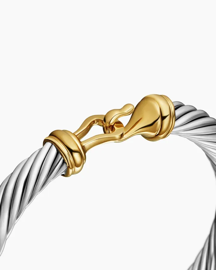 Buckle Classic Cable Bracelet In Sterling Silver With 14K Yellow Gold 7mm Women David Yurman Bangle Buckle Classic Cable Bracelet In Sterling Silver With 14K Yellow Gold 7mm Women David Yurman Bangle