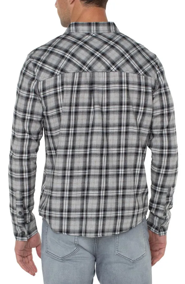 BUTTON DOWNS Men Liverpool Los Angeles WOVEN BUTTON UP SHIRT Cedar Brown Black Multi