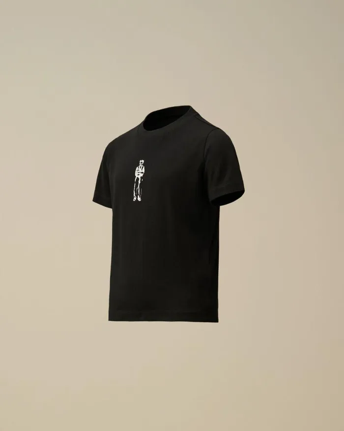 CP Company Clothing 48 U16 Cotton Jersey 301 British Sailor Logo TShirt Black 8211 Kids