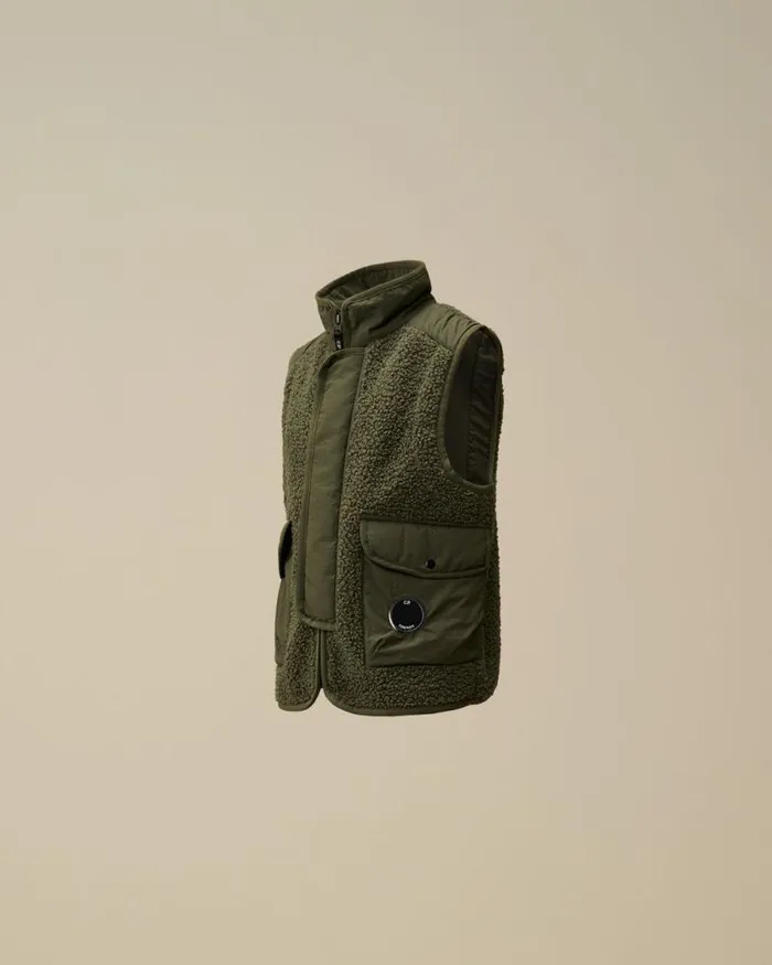 CP Company Clothing 48 U16 Polar Shell Zipped Lens Vest Grape Leaf Green 8211 Kids CP Company Clothing 48 U16 Polar Shell Zipped Lens Vest Grape Leaf Green 8211 Kids