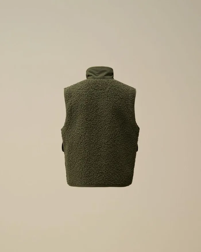 CP Company Clothing 48 U16 Polar Shell Zipped Lens Vest Grape Leaf Green 8211 Kids