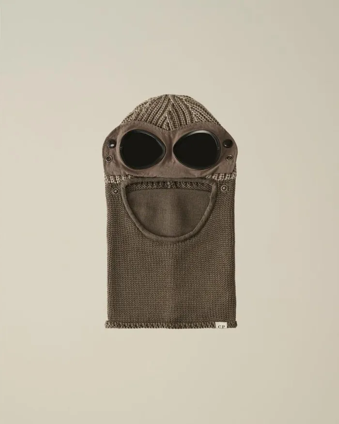 CP Company Hats Extra Fine Merino Wool Goggle Balaclava Walnut Beige 8211 Man CP Company Hats Extra Fine Merino Wool Goggle Balaclava Walnut Beige 8211 Man
