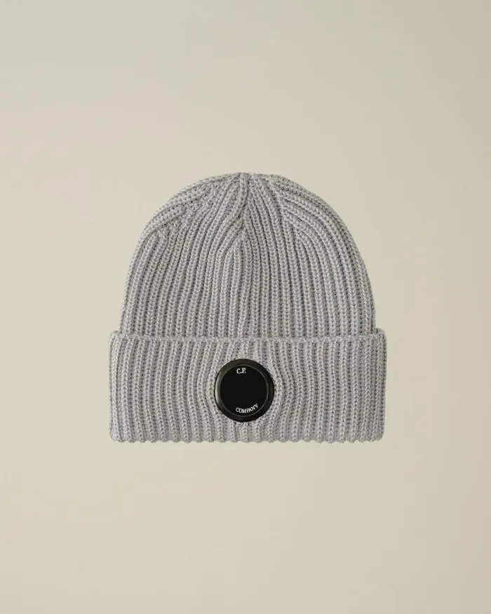 CP Company Hats Extra Fine Merino Wool Lens Beanie Griffin Grey 8211 Man