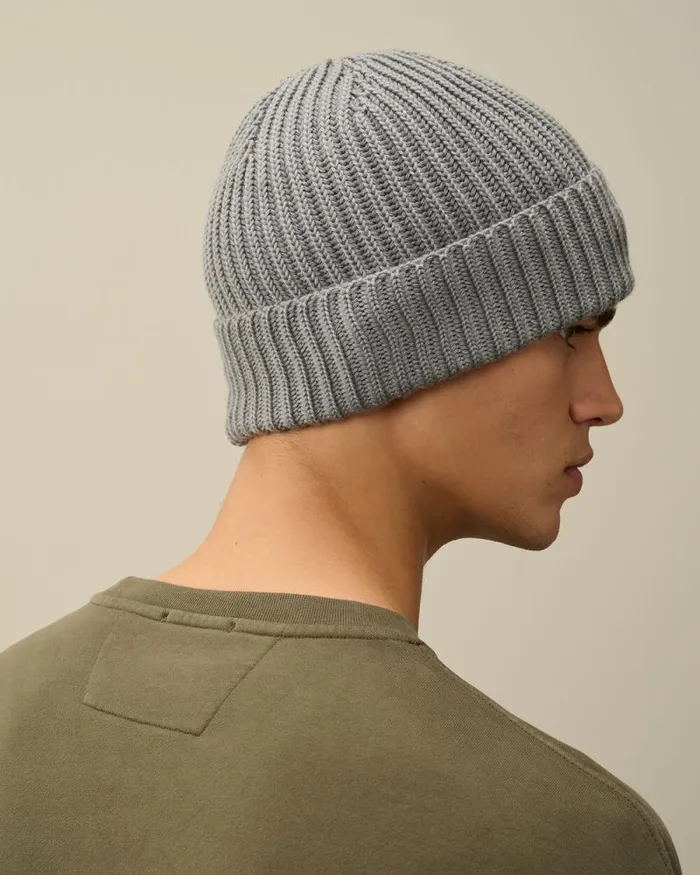 CP Company Hats Extra Fine Merino Wool Lens Beanie Griffin Grey 8211 Man